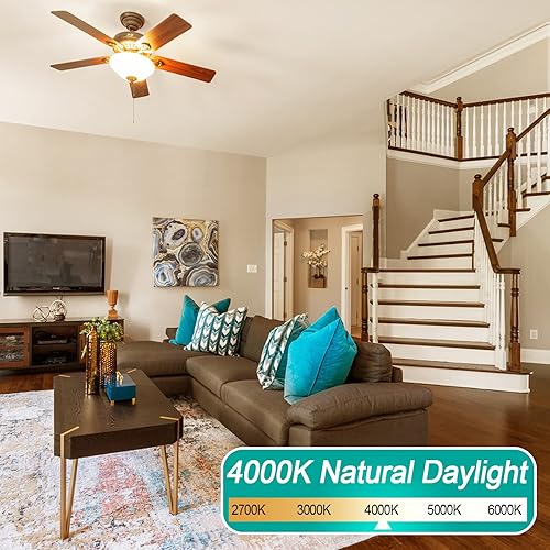 Miniatura 4 de Paquete de 12 bombillas E12 para ventilador de techo, equivalente a 60 W, luz natural de 4000 K, bombilla LED de base pequeña, bombilla LED A15 Luz