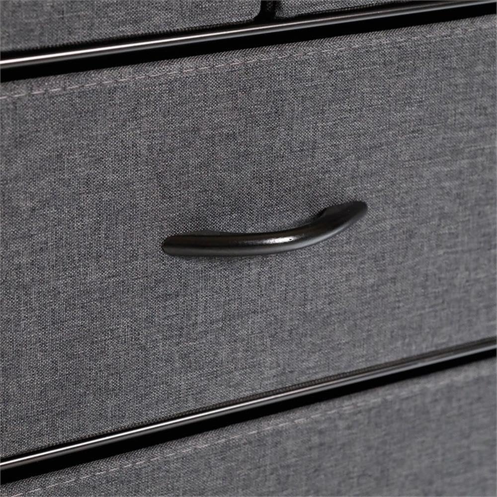 Pemberly Row 4 Drawer Nightstand with USB Charging Station, 22.75" W x 11.5" D x 31" H, Engineered Wood and Metal, Charcoal and Black Finish, Versatile Side Table or Dresser, Adjustable Leveling