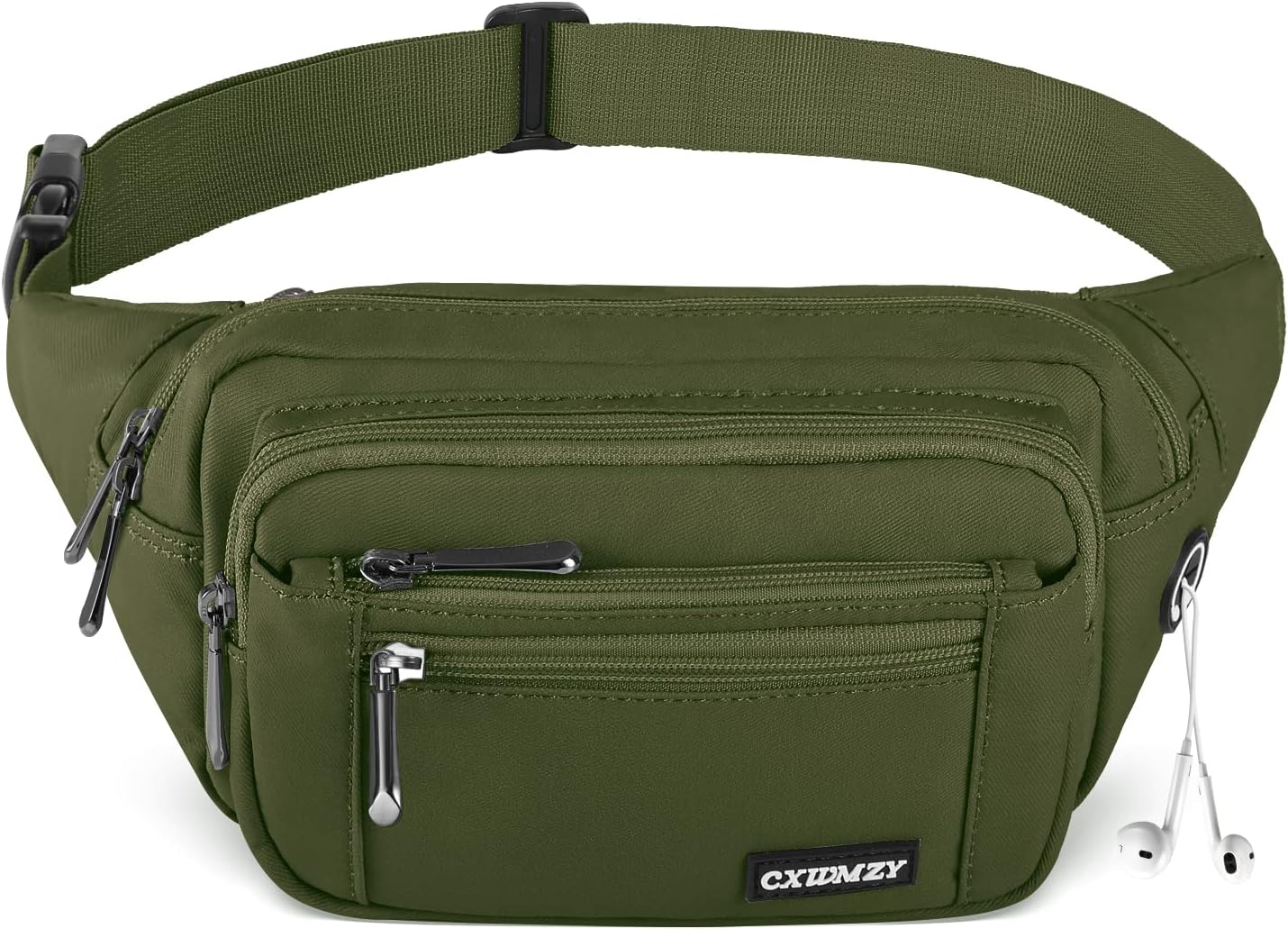CXWMZY Fanny Packs For Women & Men Waist Pack Hip Bum Bag with Multi-Pockets Large Capacity Waterproof Casual Bum Bag for Disney Traveling Casual Cycling Running Hiking (Army Green)