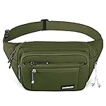 CXWMZY Fanny Packs For Women & Men Waist Pack Hip Bum Bag with Multi-Pockets Large Capacity Waterproof Casual Bum Bag for Disney Traveling Casual Cycling Running Hiking (Army Green)