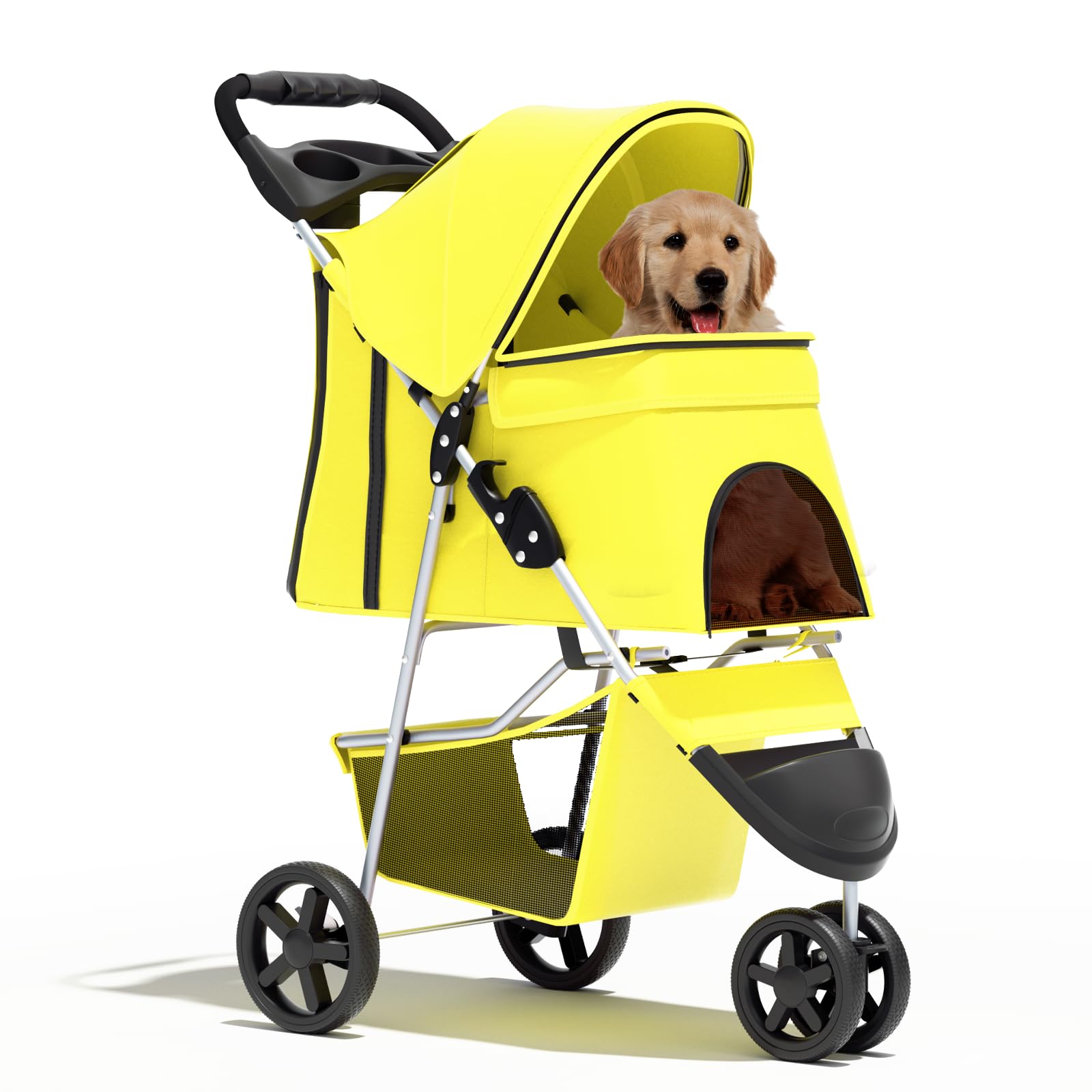 Pet Stroller for Small Dogs 10 lbs, Dog Stroller for Medium Dogs 30 lbs, Cat Strollers for 2 Cats, 3 Wheels Foldable Jogger Puppy Stroller with