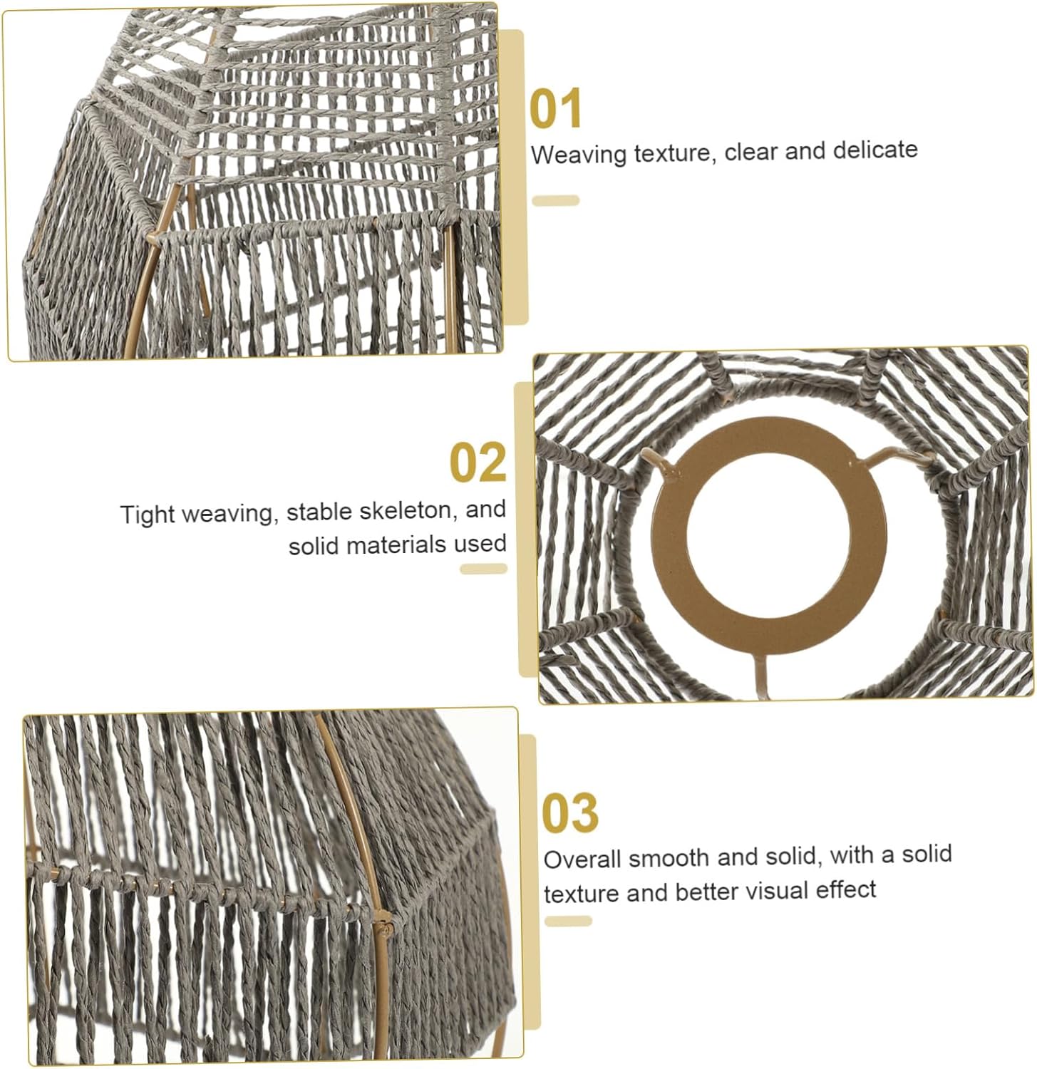 Hemobllo Woven Lampshade for Restaurant and Home Paper Rope Decorative Light Cover Reusable Lamp Shade Replacement DIY Rattan Style Hanging Light Fixture