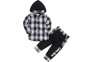 Plaid Panel Boys Sweat Outfits: Warm & Stylish