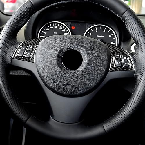 Miniatura 9 de JUPIZEUS Cubierta de fibra de carbono, para BMW, panel de botón de volante deportivo para BMW Serie 1 E81 E82 E87 E88 2008 2009 2010 2011 2012 2013,