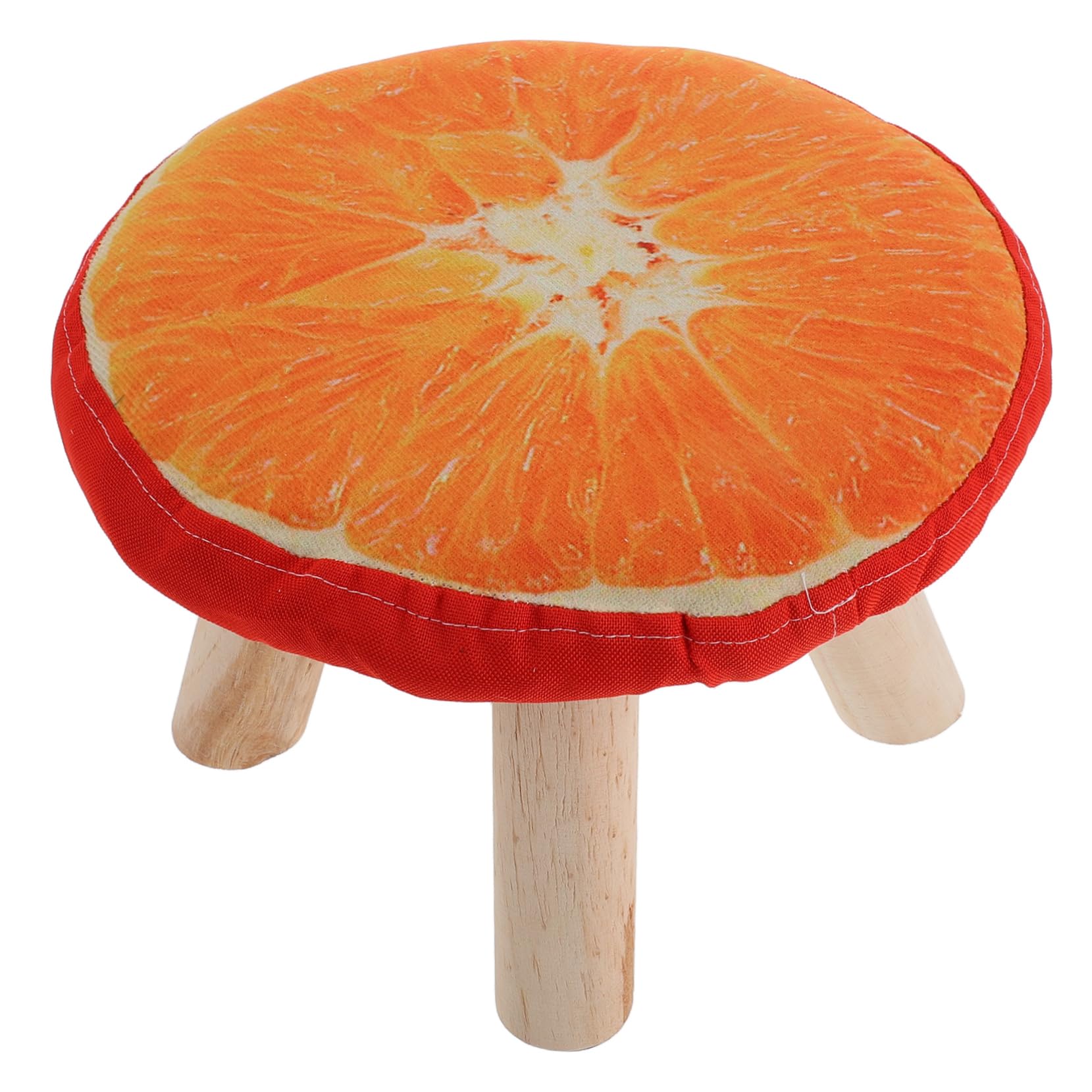 minkissy Mushroom Design Footstool Sturdy Wooden Kids Shoe Changing Stool for Home Nail Salon
