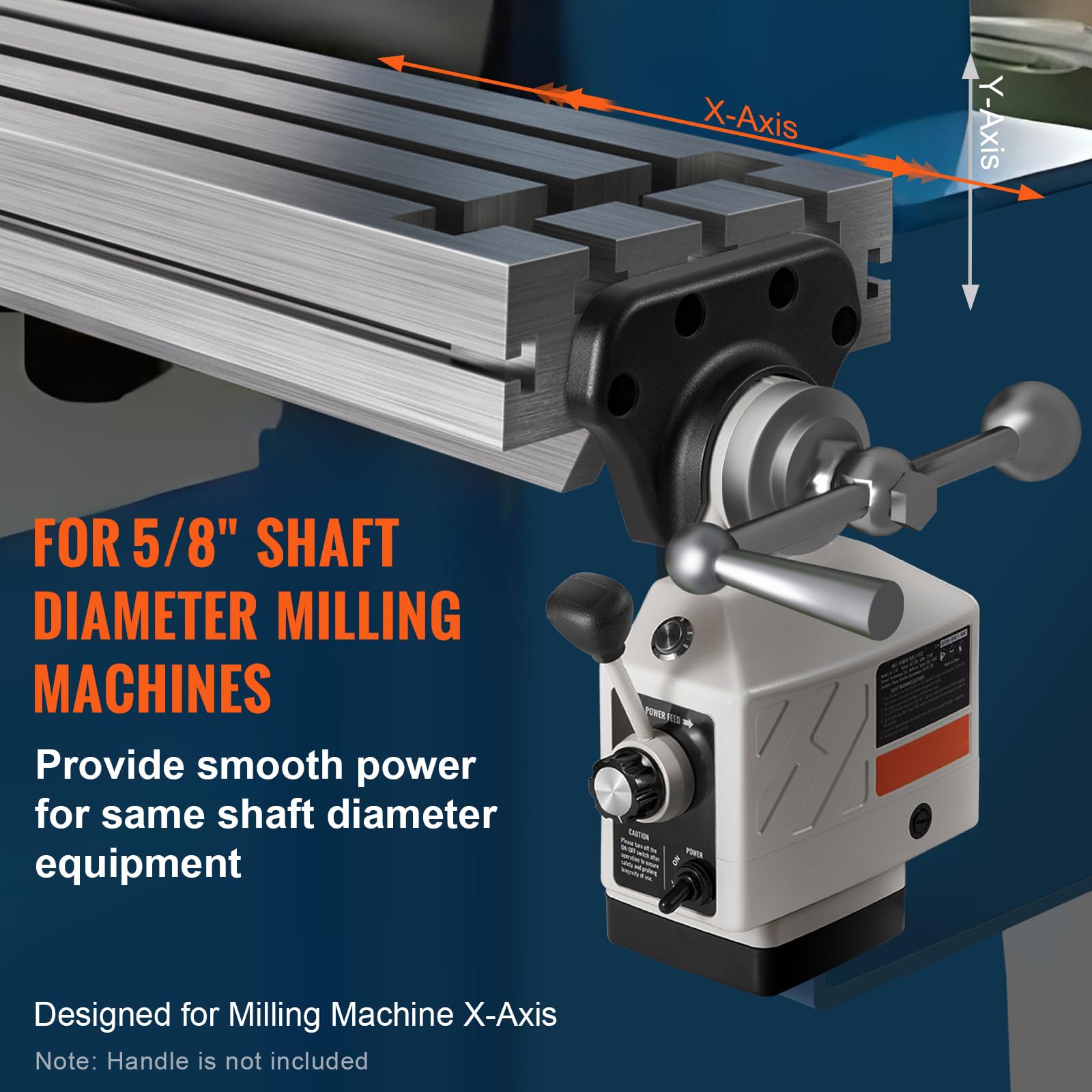 Happybuy X-Axis Power Feed for Milling Machine, 450 in-lb Torque, 0-200RPM, 120V, 5/8