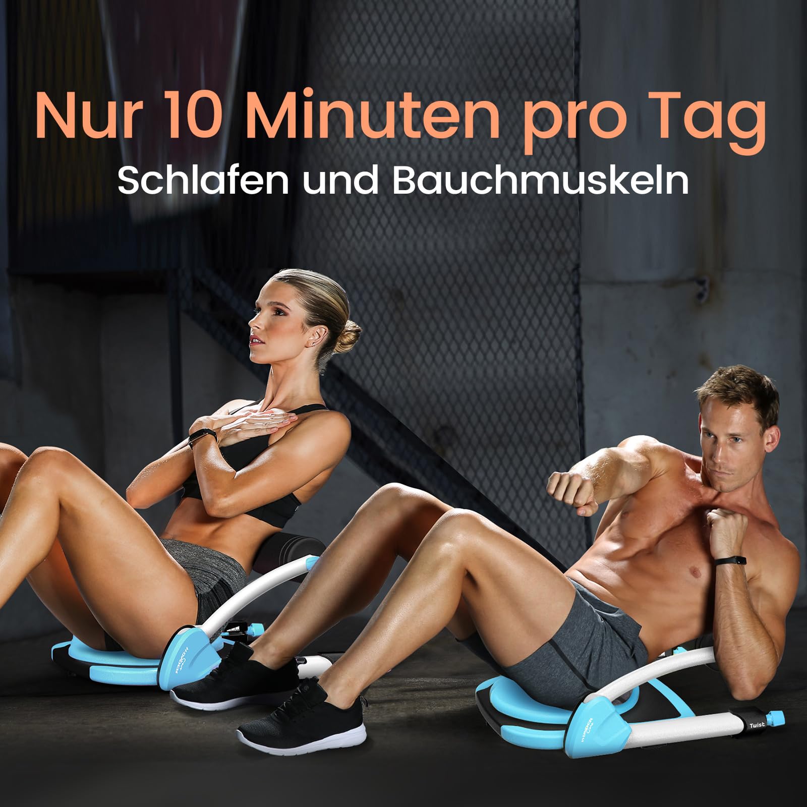 Wonder Core Smart Waist Twist Bauchmuskel-Roller Ab Roller Assist-Funktion Sit-up-Bank Bauchmuskel-Trainingsgerät Diätgerät Fitnessgerät Trainingsgerät | Stufenloser Widerstand & Assist-Funktion für Sit-ups. Ideal für Taillientraining, Fettverbrennung & H