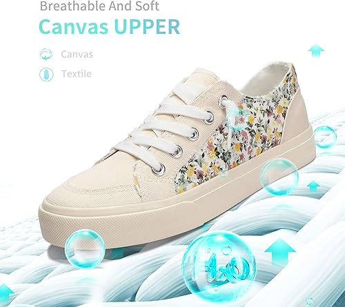 Miniatura 4 de Obtaom Play Tenis de mujer, a la moda, color blanco lavado, diseño de leopardo, de lona, solo hay que deslizar el pie dentro