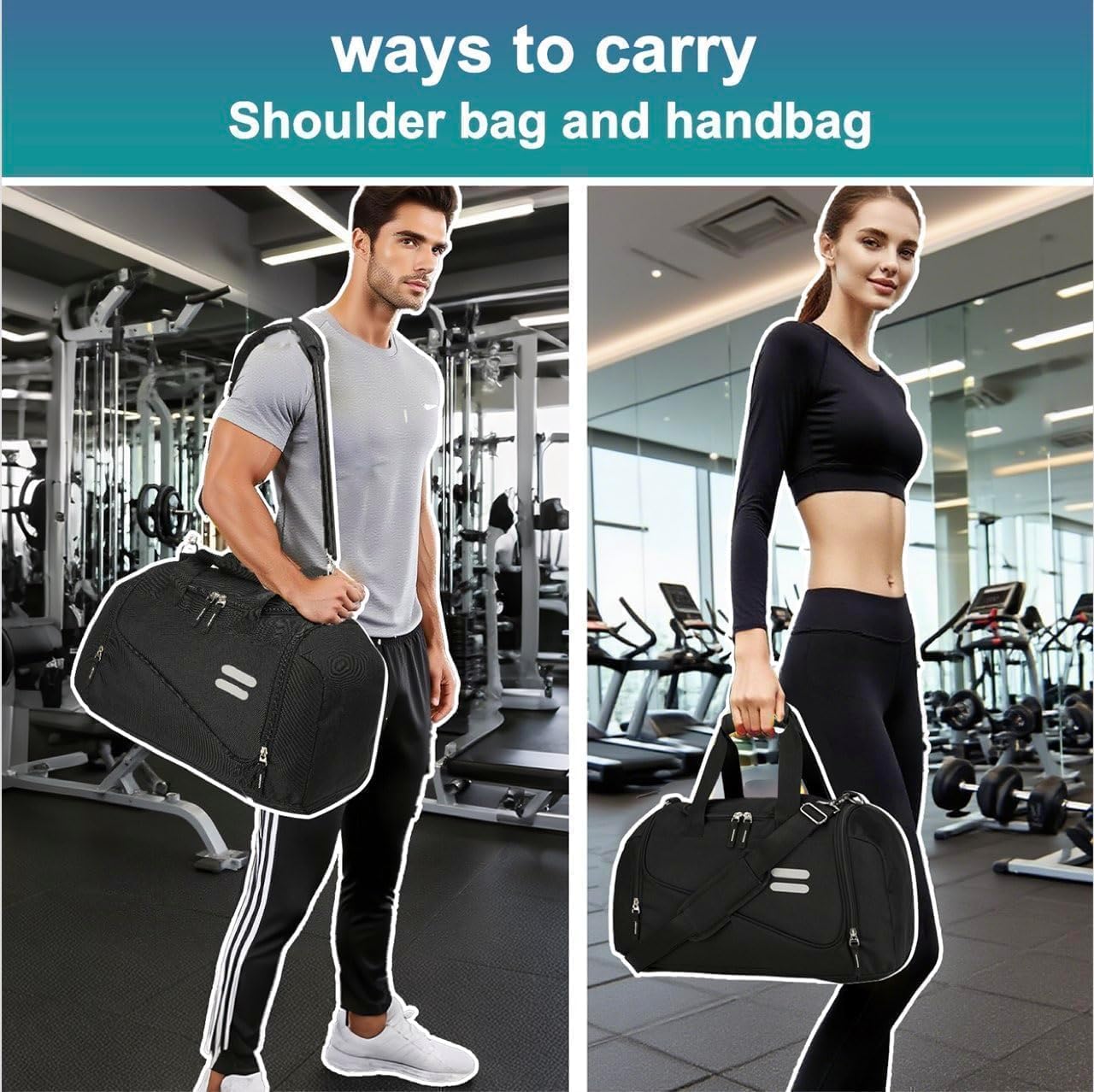 Urbanstand Gym Bag for Men & Women - 30L Duffel Bag with Shoe Compartment, Weekender Water Resistant Duffle Bag for Travel, Sports, Fitness & Workouts, Medium - Image 4