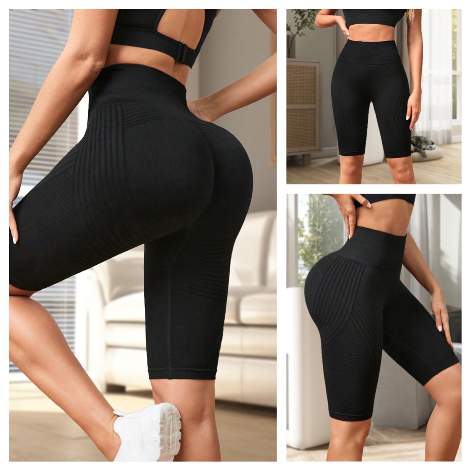 Pantaloncini da ciclismo da donna, anti sfregamento, leggings a compressione 3D, anti cellulite, snellenti, leggings a vita alta, controllo della pancia, morbidi, per biker, yoga, palestra, fitness