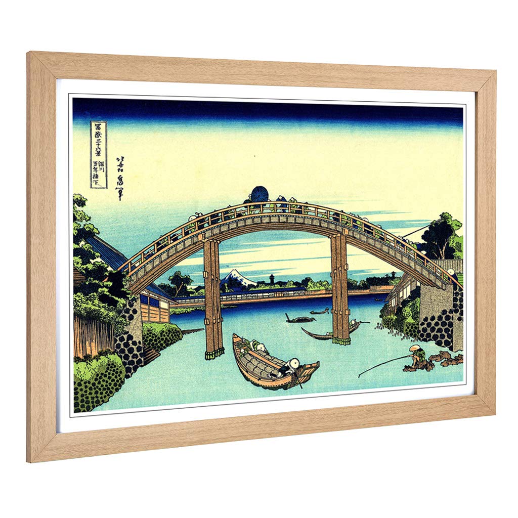Big Box Art Framed Print of Hokusai Japanese Oriental Mount Fuji Design | Wall Art Picture | Home Decor for Kitchen, Living Room, Bedroom, Hallway, Oak, A2 / 24.5x18 Inch / 62x45cm