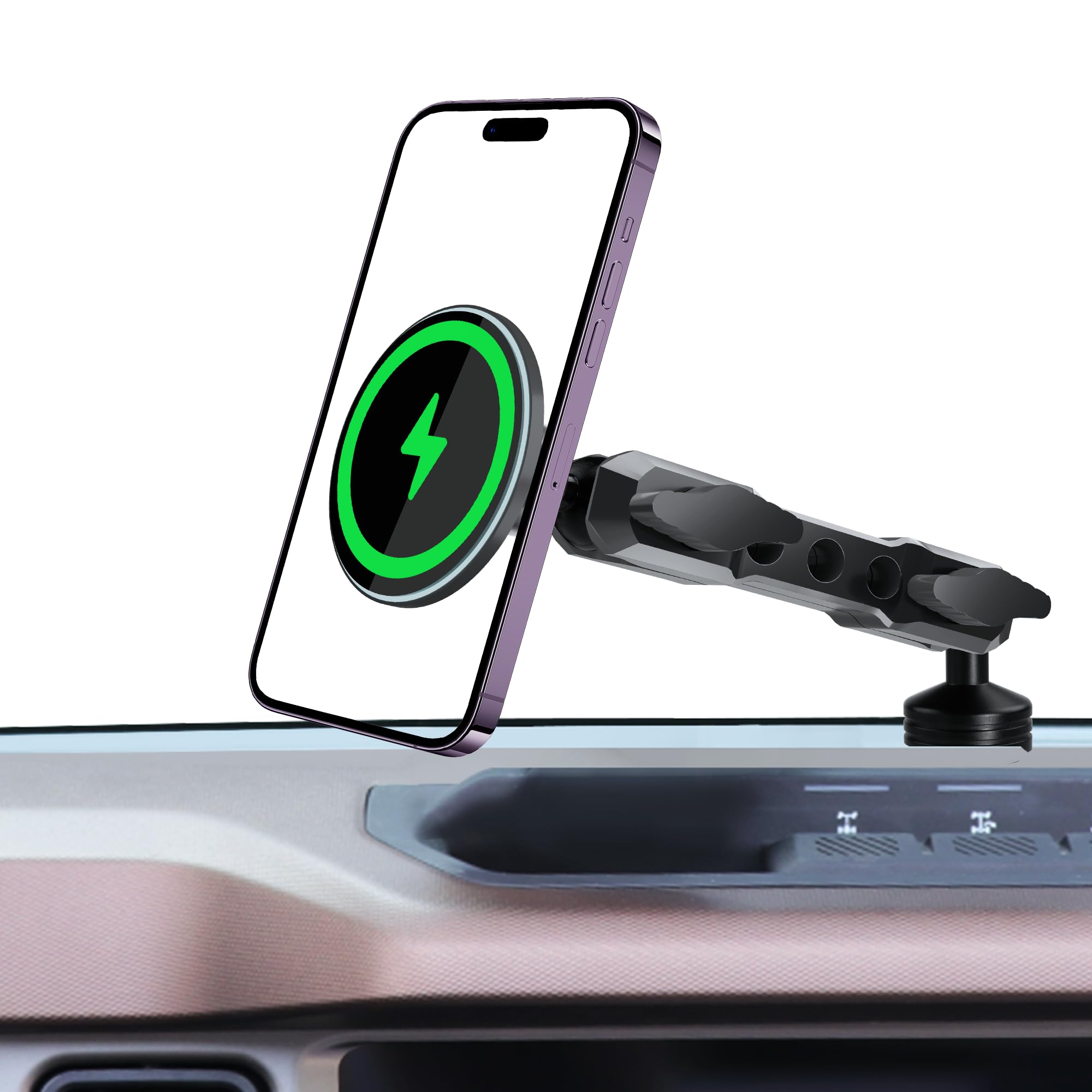 Supporto magnetico per telefono di ricarica wireless per Ford Bronco 2021-2026 2/4 porte | Magsafe - Supporto per cellulare per Ford Bronco, accessorio Bronco con cavo da 1,5 m, non per Bronco Sport