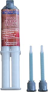 Sanremo 10x HOLZKLEBER EPOXY 25ml + 20 Mischdüsen 2-Komponenten