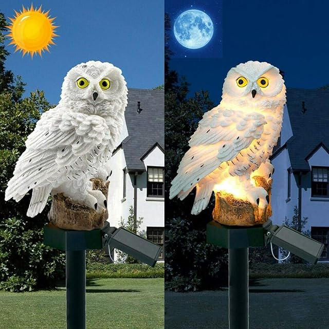 Camidy Solar Garden Lights,Owl Shaped Solar LED Light Waterproof Lamp Spike for Outdoor Garden Lawn Lighting Decor