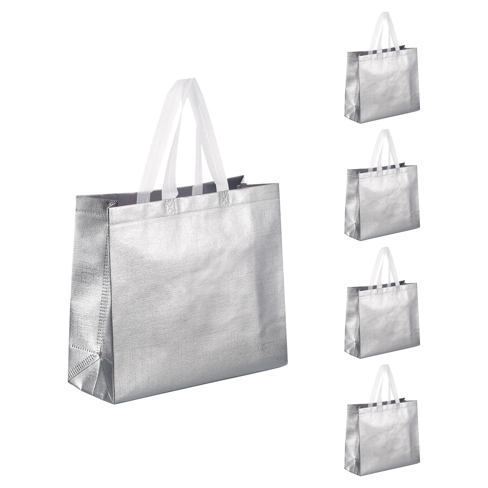 QUARKZMAN 12 sztuk torebek na prezenty, 40 x 30 x 10 cm, torebka prezentowa z uchwytami, wielokrotnego użytku, duża torebka urodzinowa, błyszczące torebki upominkowe na urodziny, imprezę, Boże