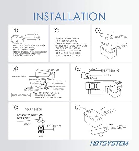 Miniatura 6 de Motor de coche nuevo 2" 52 mm), color azul agua Temp Temperatura Digital ℉ Gauge