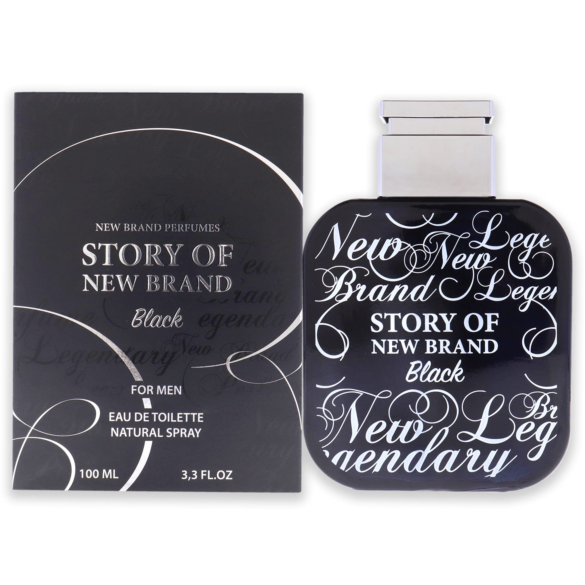 New Brand Perfumes Story Of Black EDT Spray Men 3.3 oz