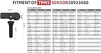 Vista 3 de 20923680 315MHz Sensor de neumáticos preprogramado compatible con Chevy Silverado GMC Sierra Cadillac ATS y otros vehículos GM Sistema de monitoreo