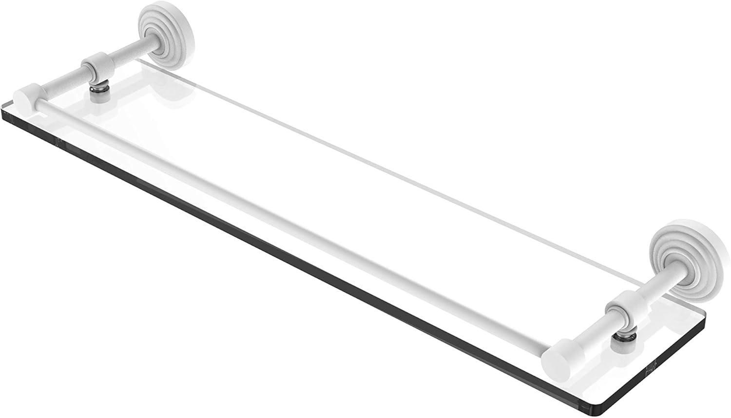 Allied Brass WP-1/22-GAL Waverly Place 22 Inch Tempered Gallery Rail Glass Shelf, Matte Gray