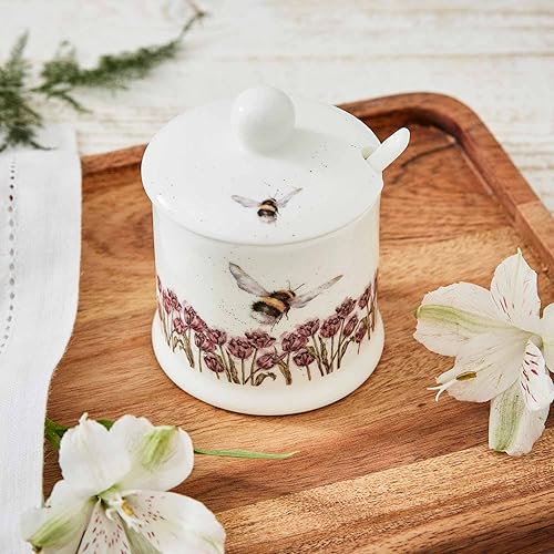 Miniatura 5 de Royal Worcester Wrendale Designs Flight Bumble Bee - Maceta para conservar miel de 4 onzas con diseño de abeja, hecha de porcelana fina de hueso,