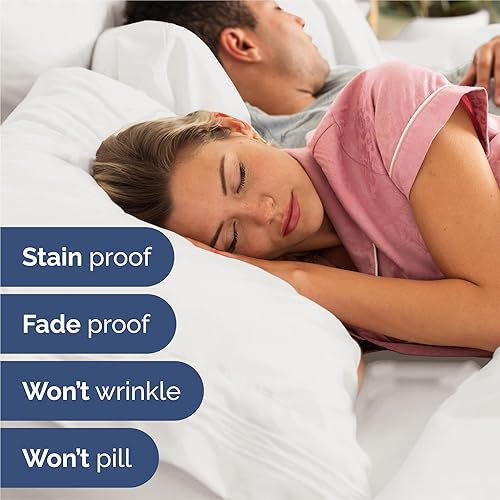 Miniatura 5 de Juego de sábanas tamaño King de 4 piezas - Juego de sábanas cómodas, transpirables y refrescantes - Ropa de cama de lujo para hotel para mujeres,