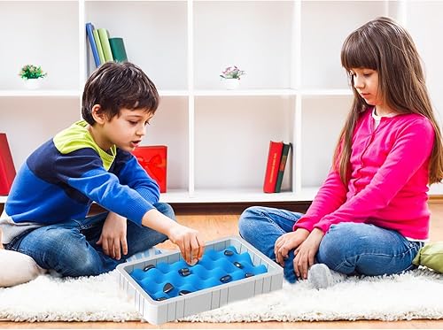 Miniatura 3 de Juego de ajedrez magnético, juego de ajedrez magnético 2023 con tablero de ajedrez magnético de rocas, juguete de rompecabezas magnético familiar,