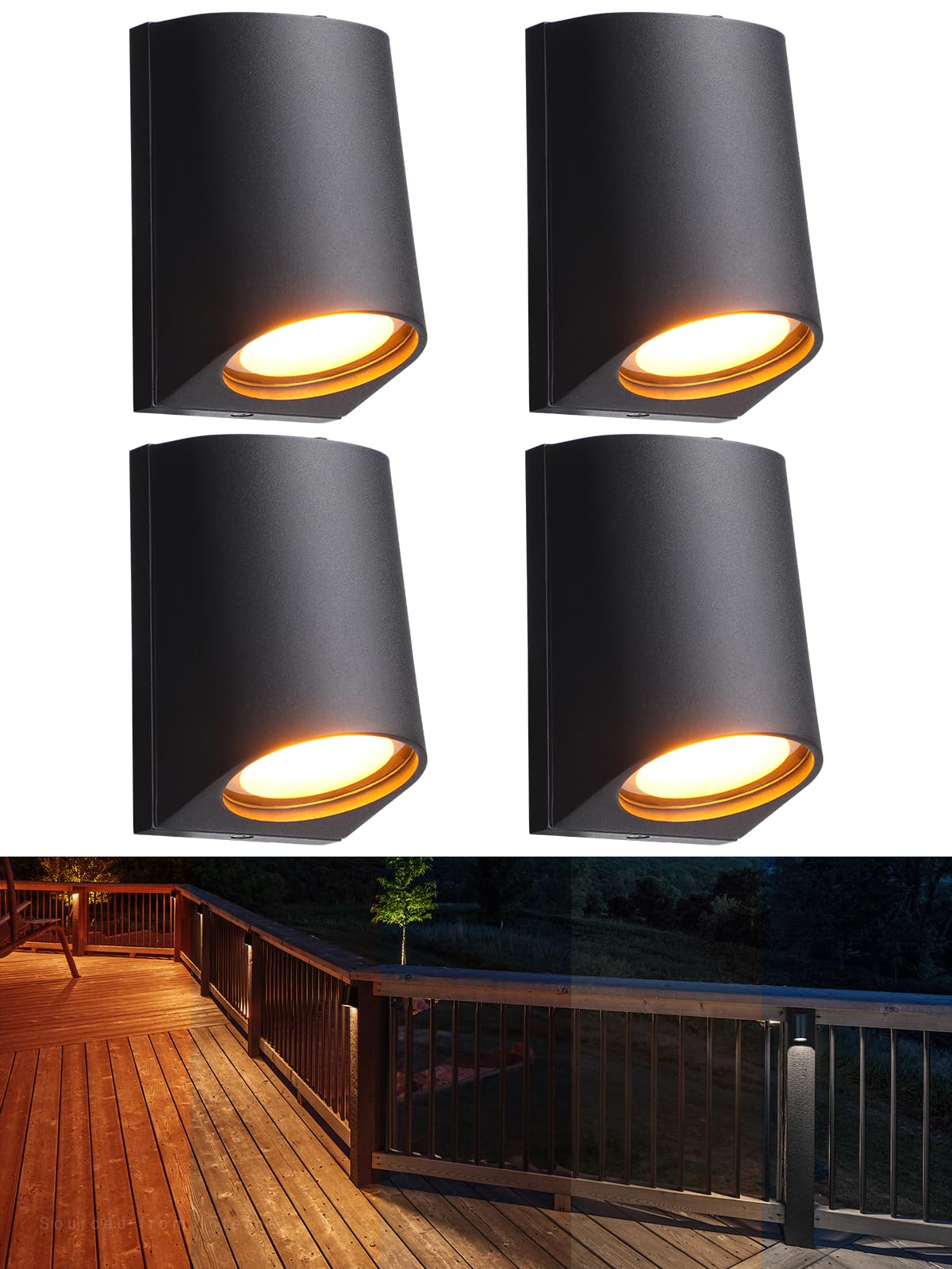 LEONLITE 5CCT Low Voltage Fence Lights, 3 inch 3W LED Deck Lights