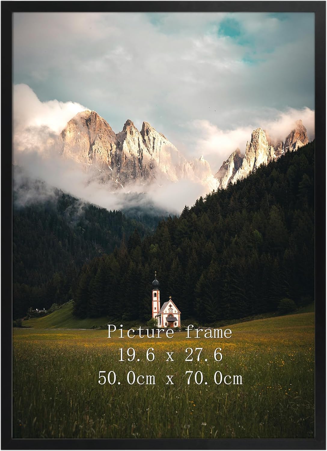 Giftgarden 19.7x27.6 Puzzle Frame Black, 50x70cm Picture Frame for 1000 Pieces Puzzles Wall Display, Single 19.7x27.6 Black