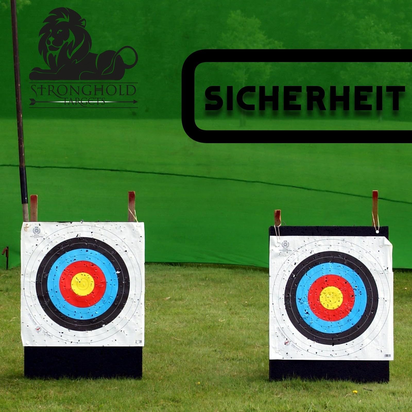 Stronghold Pfeilfangnetz, grün, 4m breit x 2,9m | Professional, hoch Fangnetz für Pfeil und Bogen Zielscheibe Pfeilfangmatte