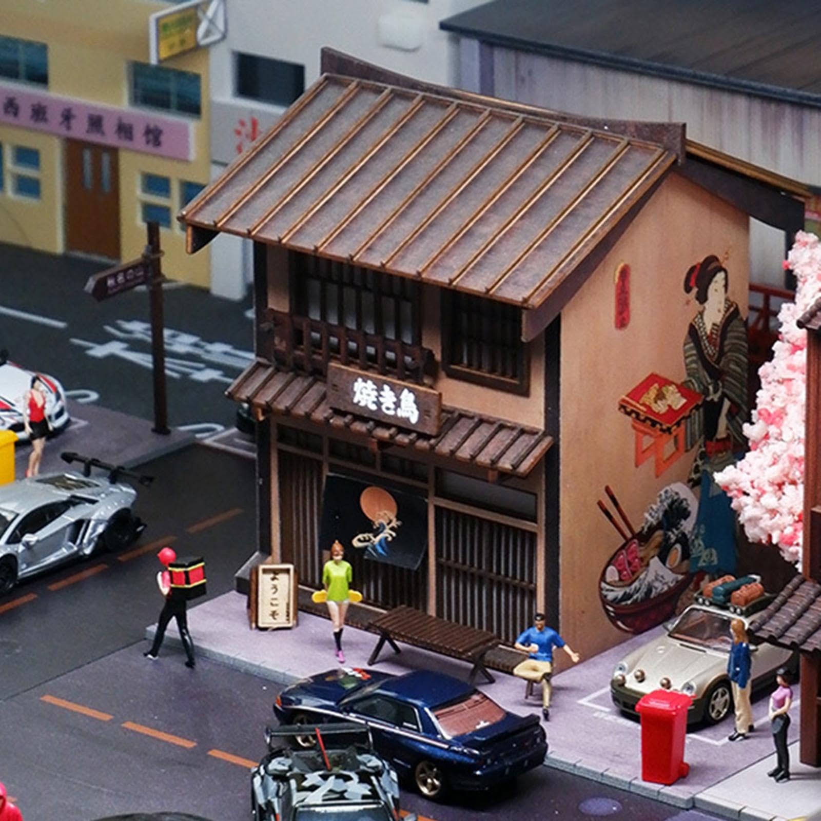 Running Rickshaw Modell Miniatur Nachbau Spielzeugauto Metall Rückzugsfunktion Handwerksdekoration für Geschenk Wohnraum Sammler, Mehrfarbig, 16,5