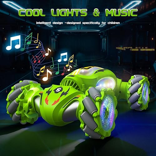 Miniatura 6 de Autos de acrobacias a control remoto, conducción de doble cara, giro de 360 grados, juguete giratorio todo terreno, auto todoterreno con detección