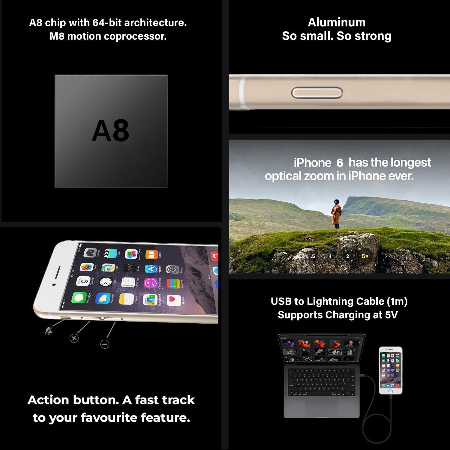 Original Smartphone Compatible with Apple iPhone 6 (64GB Storage with 1-Year Warranty) (GOLD) 6 71fvMUkhOhL. SL1500