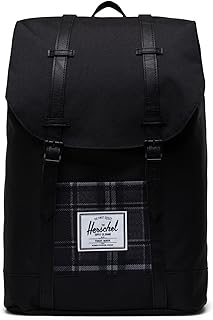 Herschek Retreat Backpack, Black/Grayscale Plaid, One Size