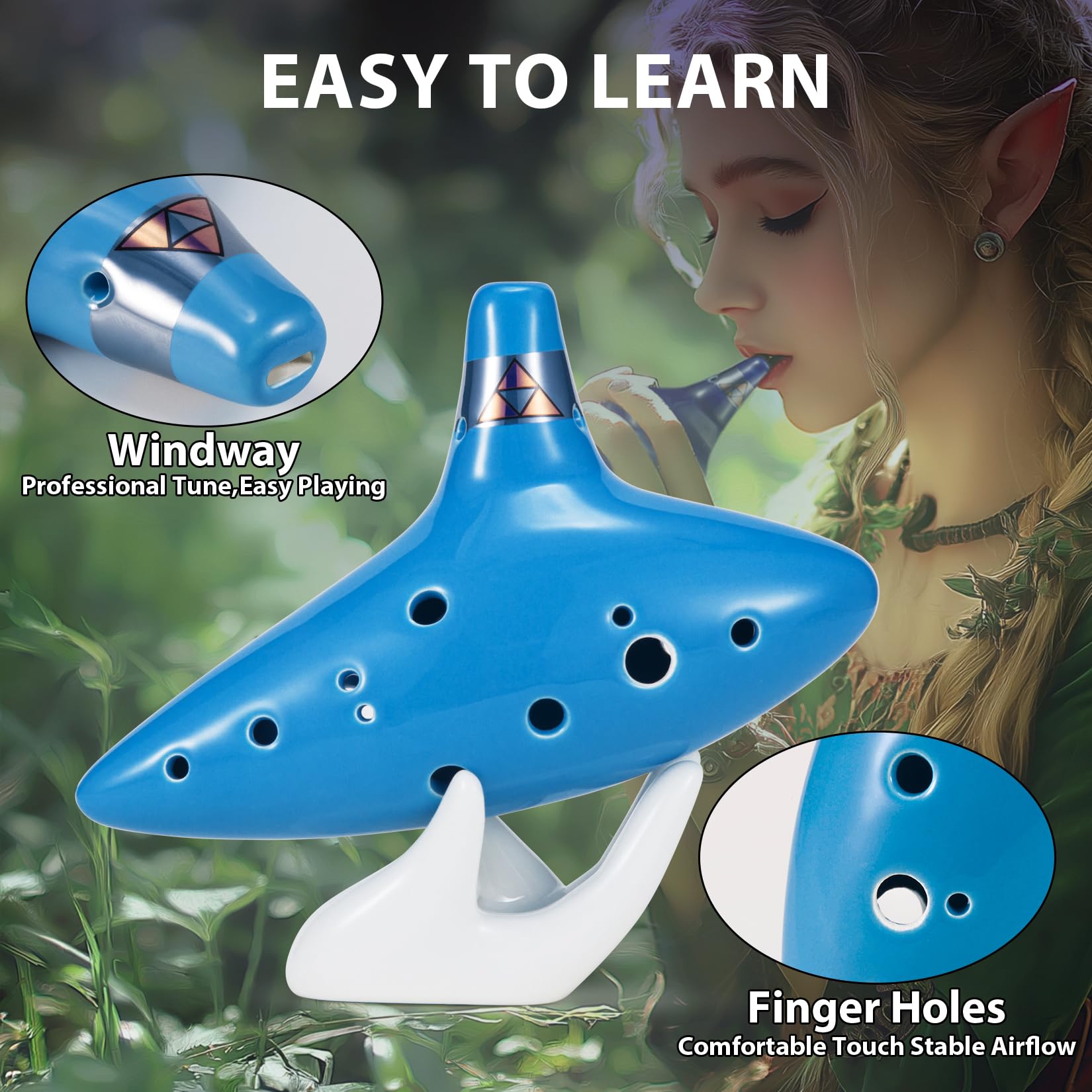 VixxNoxx Zelda Ocarina 12-Hole Alto C, Ocarina of Time Replica - Image 3