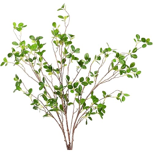 SzJias Faux Stems Artificial Branches for Vase Faux Branches Greenery Plant Stems for Vase Fake Tree Branches (3 Branches, 43.3 inch/Branches)