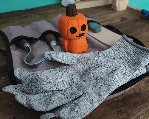 Miniatura 7 de Cor cordium Kit de corte de madera con bloques de tilo para adultos y principiantes, el juego de tallado incluye 3 cuchillos viejos y 8 bloques y