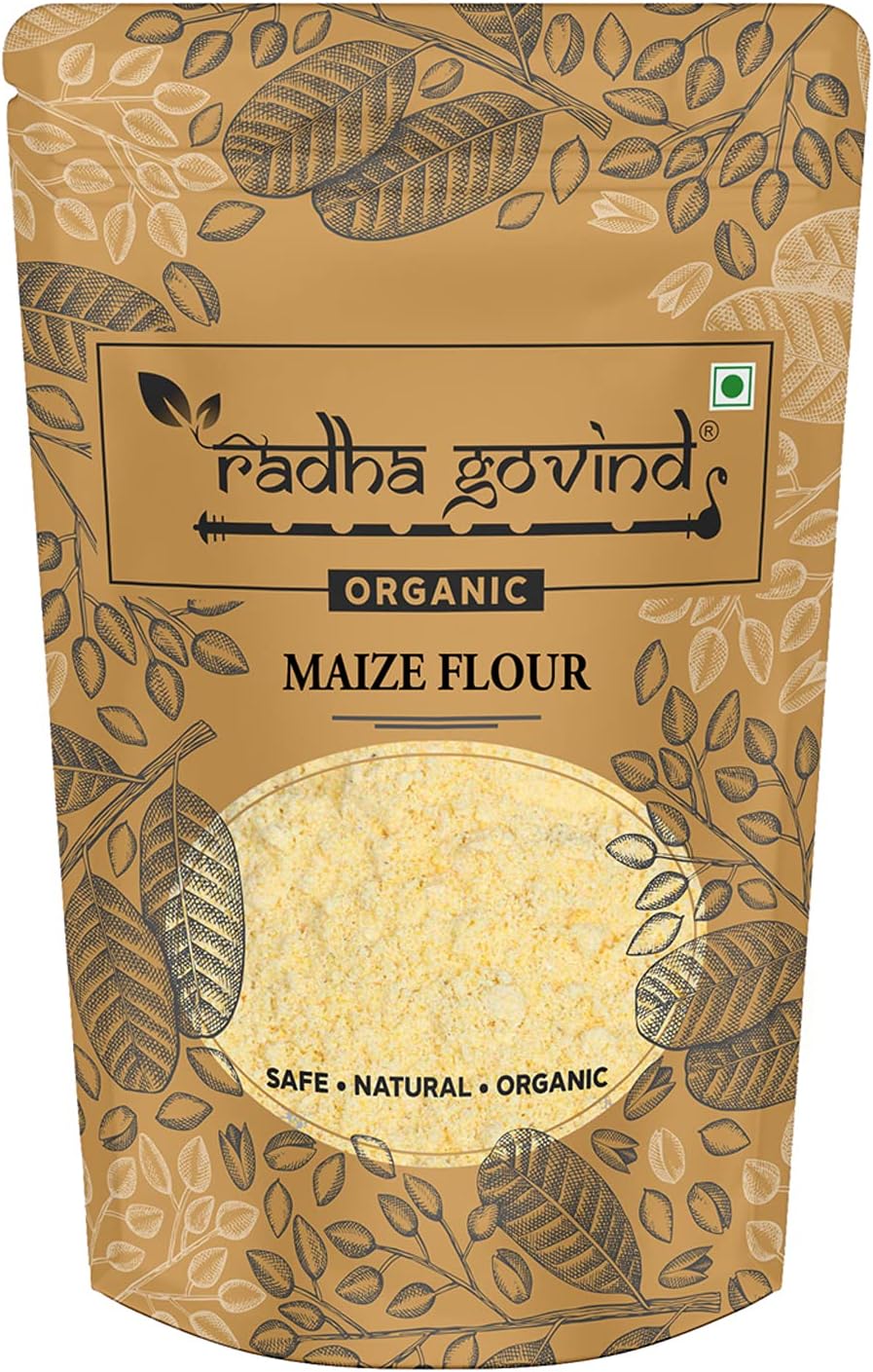 Radha Govind Organic Cornflour/ Maize Flour/ Makke Ka Aata 500 Gram, Certified Organic