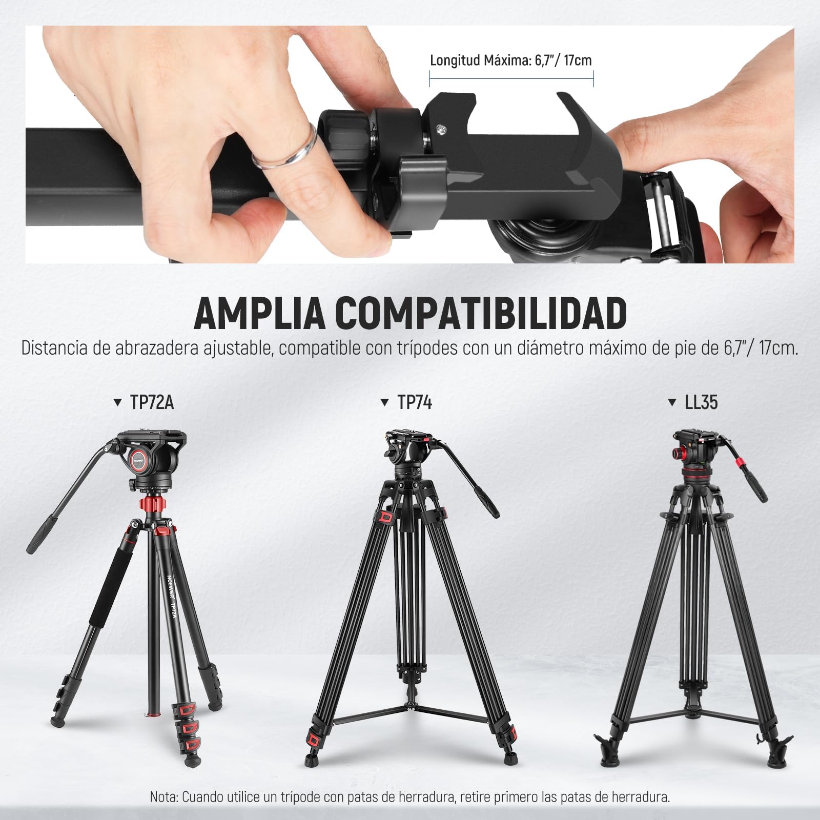 NEEWER Trípode para Fotografía, Liberación Rápida con Goma Ruedas de 2 Pulgadas, Patas Telescópicas, Asa y Bolsa, 33 Libras, Resistente para DSLR Cámaras, Videocámaras, Grabación de Vídeo,TS009