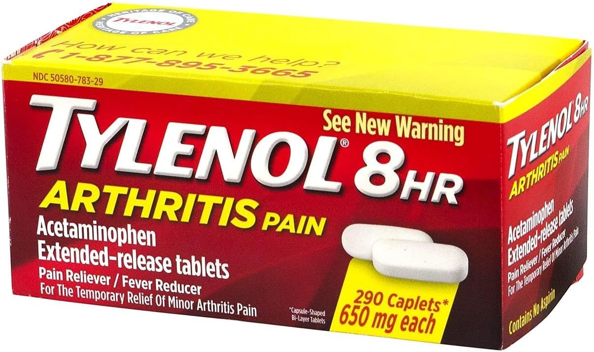 Tylenol Arthritis Pain - Acetaminophen Extended Release Pain Reliver - 290 Caplets 650 mg each