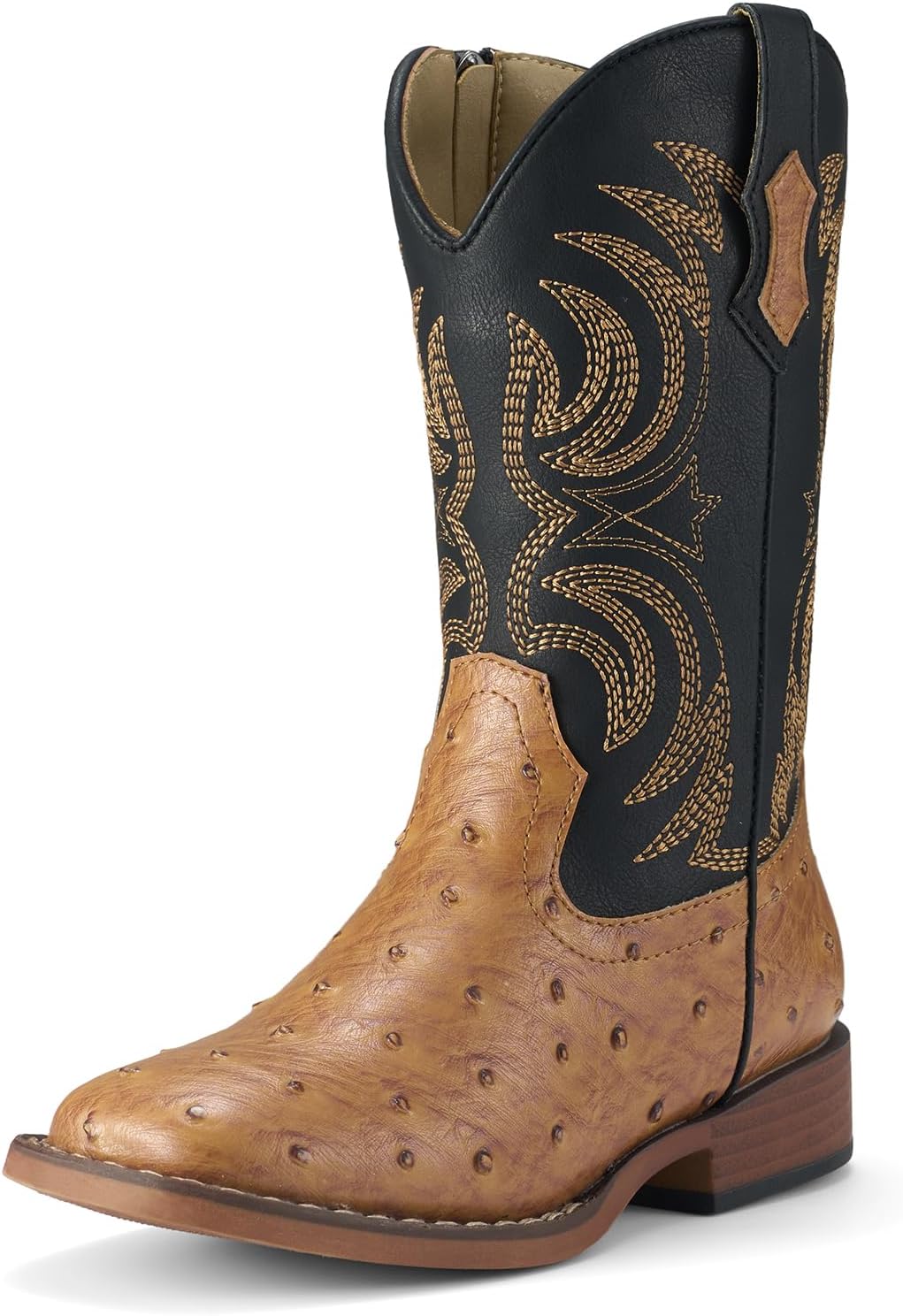 Rollda Kids Cowboy Boots Girls Cowgirl Boots Square Toe Boys Western Boots for Toddler/Little Kid/Big Kid