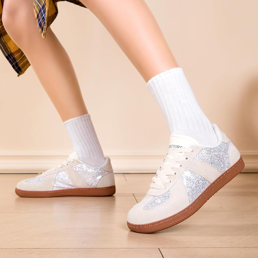 Amazon.com | Women's Glitter Sparkly Fashion Sneakers