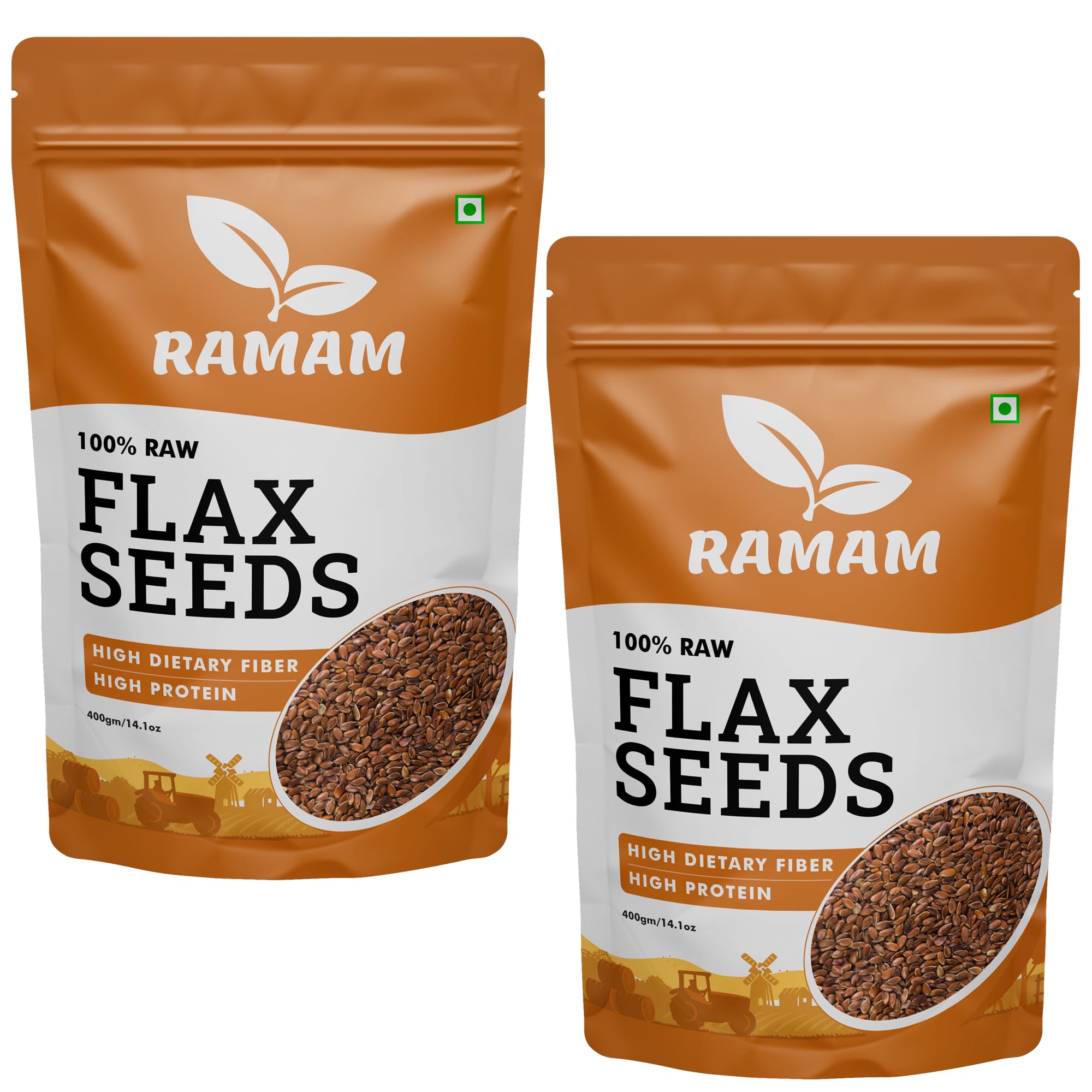 Ramam Flax Seeds | Natural Raw Flax seeds for Eating |High Dietary Fiber |Rich in Magnesium |Helps in Manage Blood sugar levels & Heart Health | Helps in Hair Growth| Alsi Seeds 400gm (Pack of 2) (B0D33Y7Q8P) Amazon Price History, Amazon Price Tracker