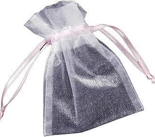 Darice 24 ct. 3 Inch x4 Inch White & Pink Organza Bags