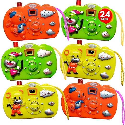 ArtCreativity Kids Camera Toy Set with Images in Viewfinder (24PCs) Party Favors for Kids 3-5, Goody Bags Birthday Gifts, Party Favors for Kids, Toddler, Goodie Bags Stuffers for Kids, 3 Colors