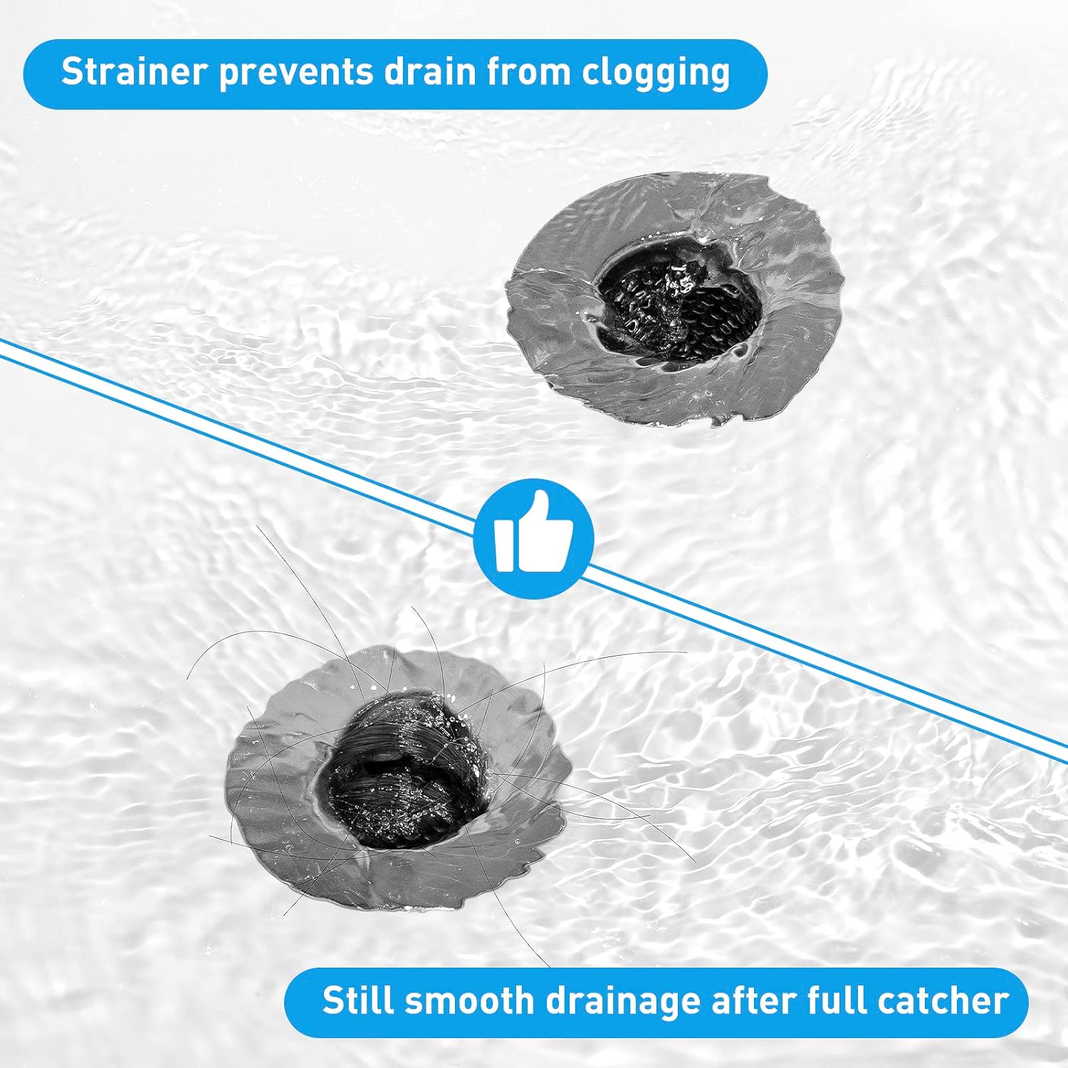 2PCS Bathroom Sink Drain Strainers, 1" Small Conical Premium Stainless Steel Porous Hair Catcher, Drainer Filter, Fit for 1.20"-1.60", Depth Than 1.60" Drain Hole
