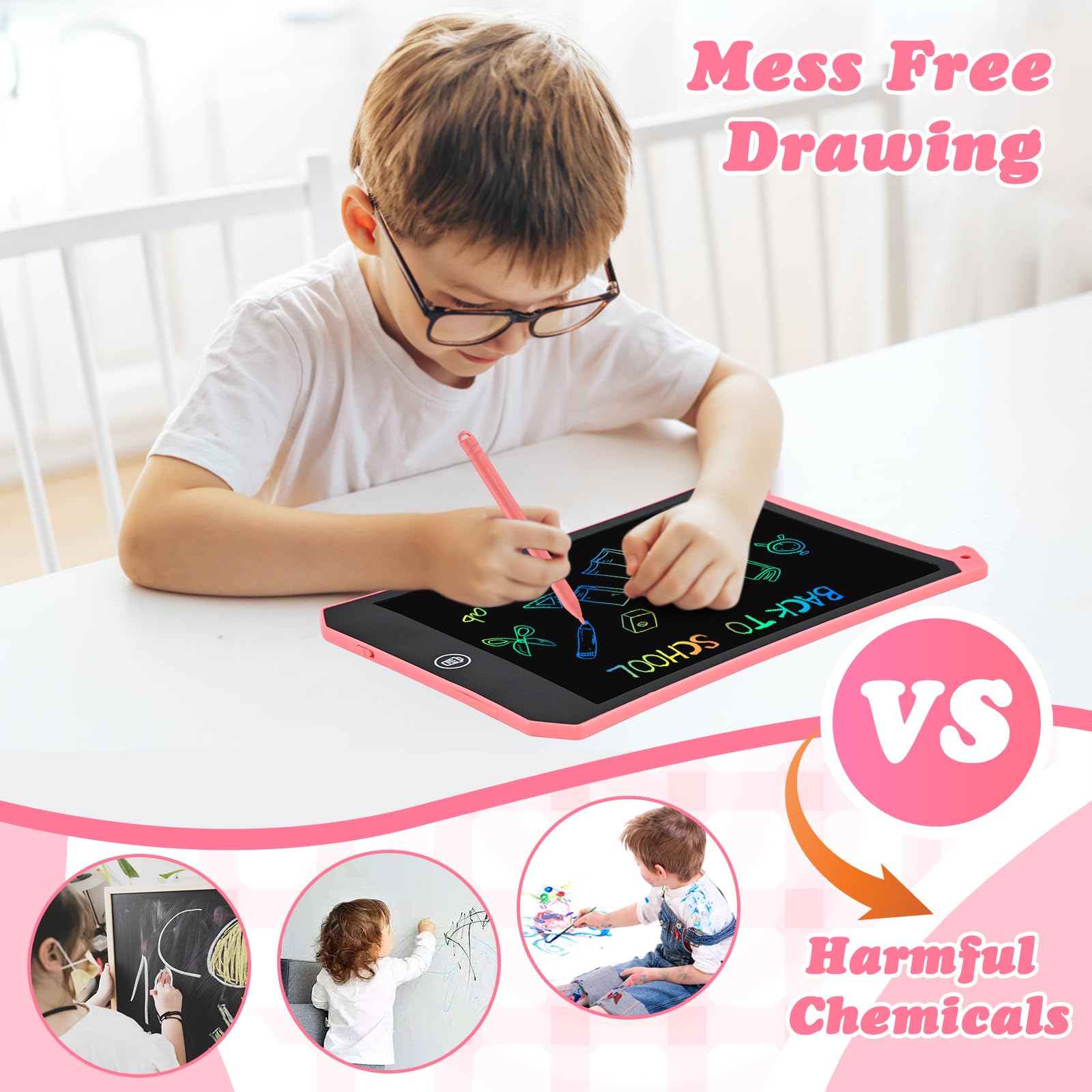 Lavagna per Bambini 8,5 Pollici,cimetech Tavoletta Grafica LCD Scrittura Colorato Elettronica Lavagnetta Cancellabile Giochi Bambini 2 3 4 5 6 7 8 anni Regalo Natale Giocattolo per Bambina Bambino