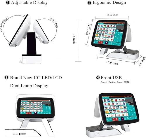 Vista 14 de (Enviar desde EE.UU.) Sistema POS, caja registradora para venta al por menor, incluye caja registradora de pantalla táctil, impresora térmica