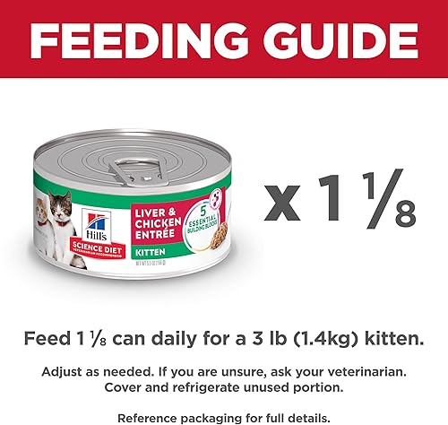 Miniatura 9 de Hills Science Diet Kitten - Paquete de variedad de alimentos enlatados para gatos hígado y pollo y salmón salado