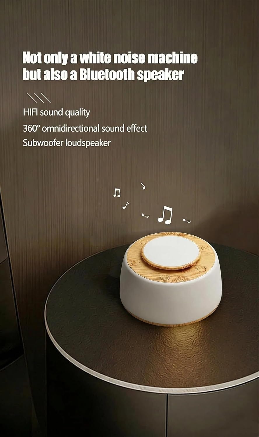 BYH White Noise Machine with Bluetooth 5.3 Speaker, 20 Soothing Sounds Sleep Aid Machine with LED Night Light & Timer, Portable Rechargeable Sleep Sound Machine for Home Travel