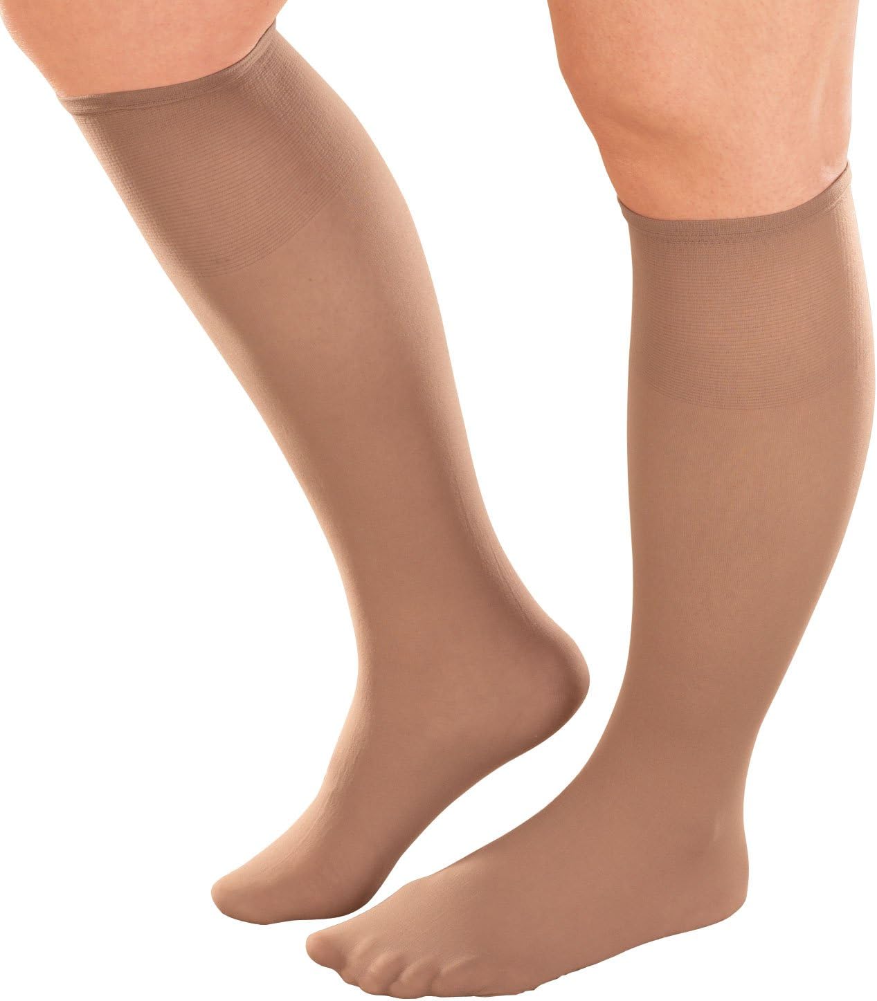 EasyComforts Women's Plus Size Knee High Stockings, Pack of 6